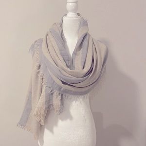 Women’s Natural Fringed Striped Scaft by Peserico